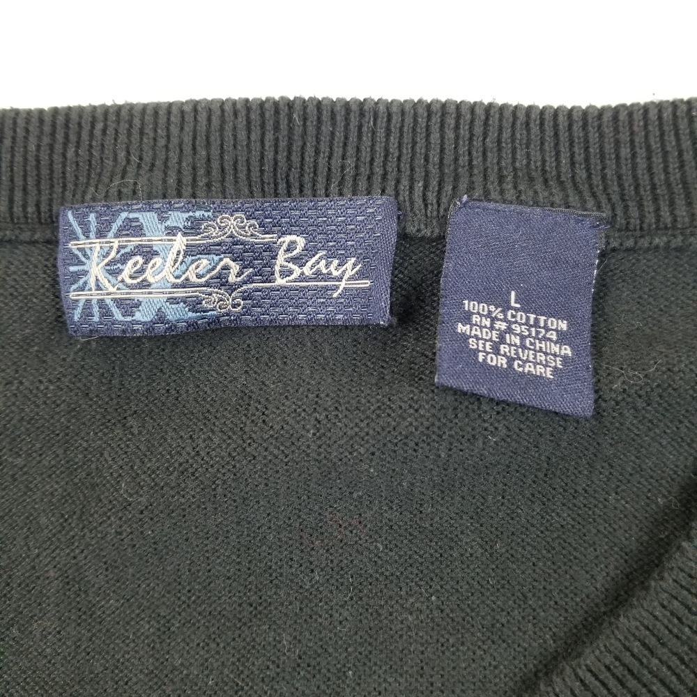 VTG 90's 00's Black Ugly Sweater Knit Style Vest - Picture 4 of 6